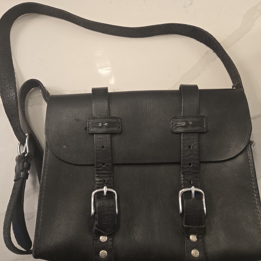 Classic Black Handmade Leather Satchel